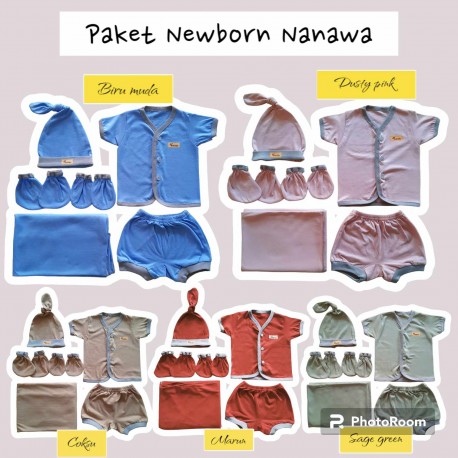 INDOBAYI Paket Newborn Nanawa Polos Warna